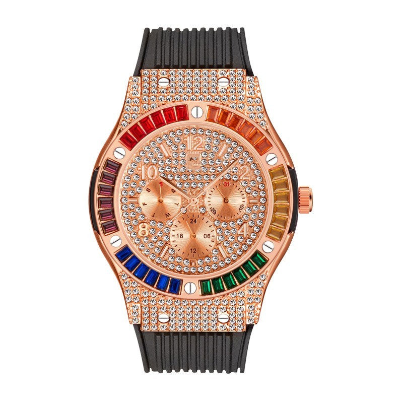 Men’s Waterproof Diamond Silicone Watch