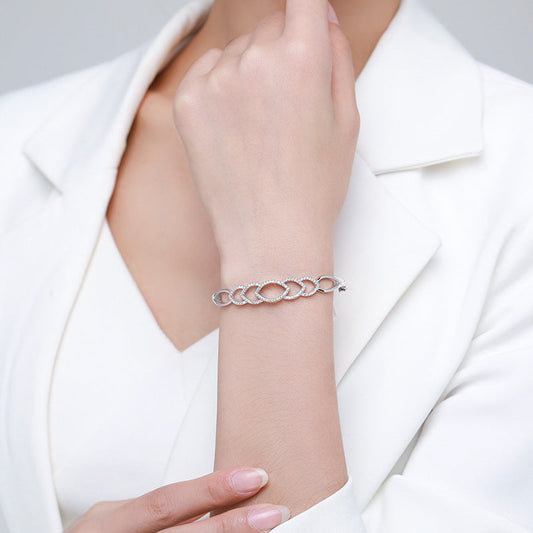S925 Silver Hollow Bracelet Women's