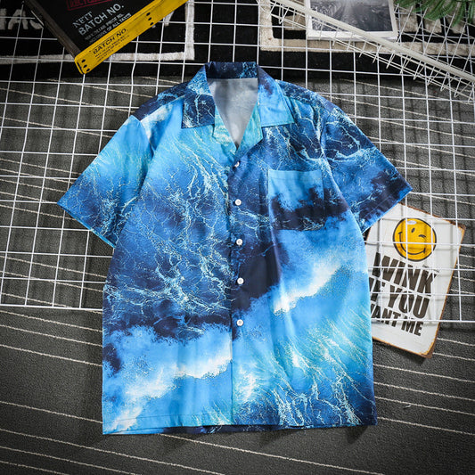 Men's Hawaii Beach Loose Summer Flower Shirt
