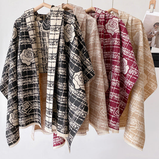 Elegant Camellia Tassel Shawl