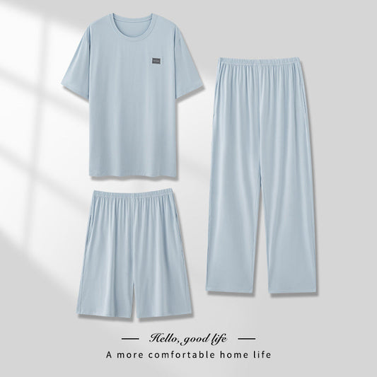 Men's Thin Modal Pajama 3-Piece Set