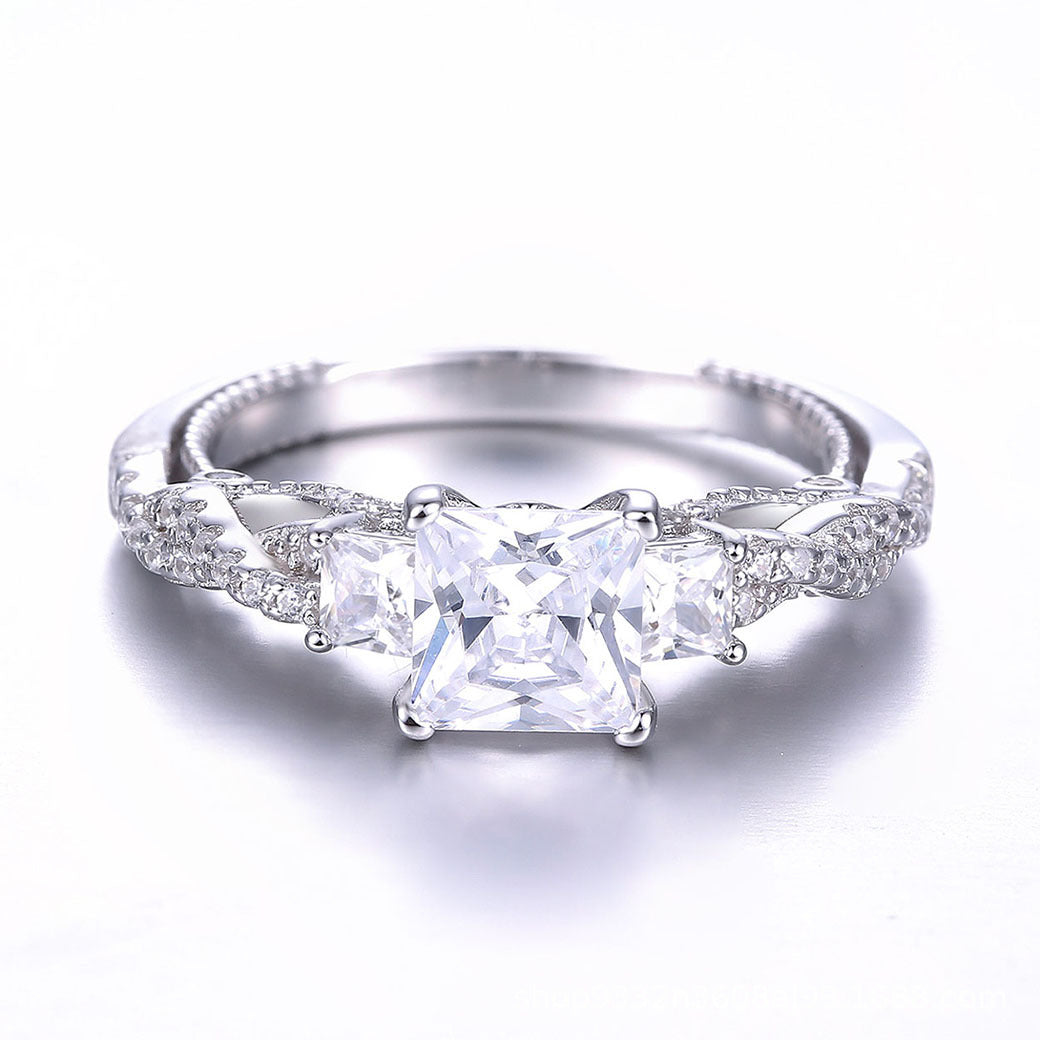 925 Silver Diamond White Ring