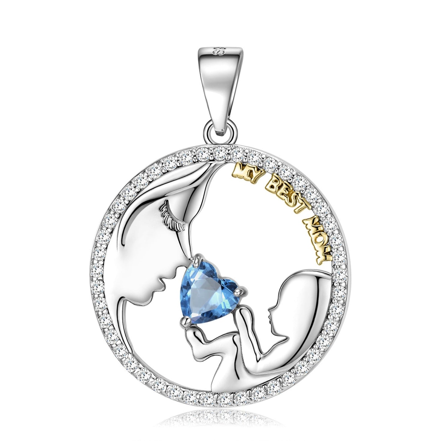 S925 Silver Mom & Baby Necklace