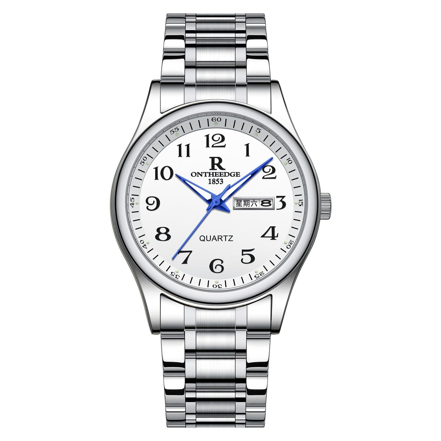 Men's All-Steel Double Calendar Watch