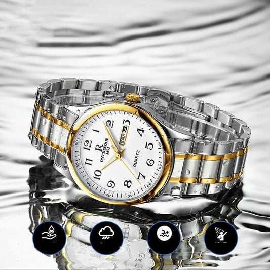Men's All-Steel Double Calendar Watch