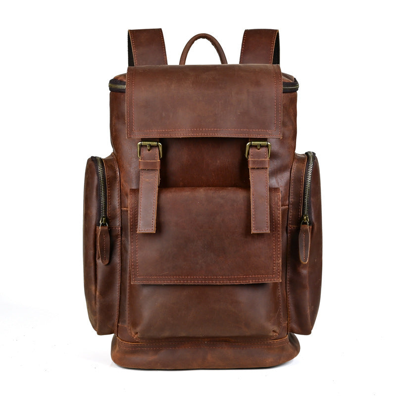 Crazy Horse Leather Men's Backpack