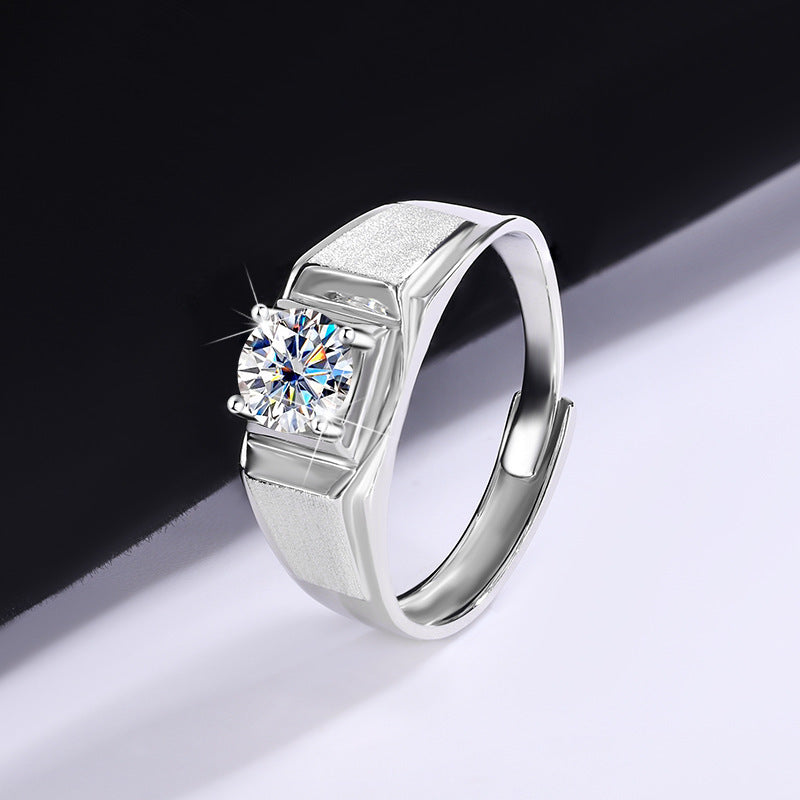 S925 Silver Moissanite Men’s Ring