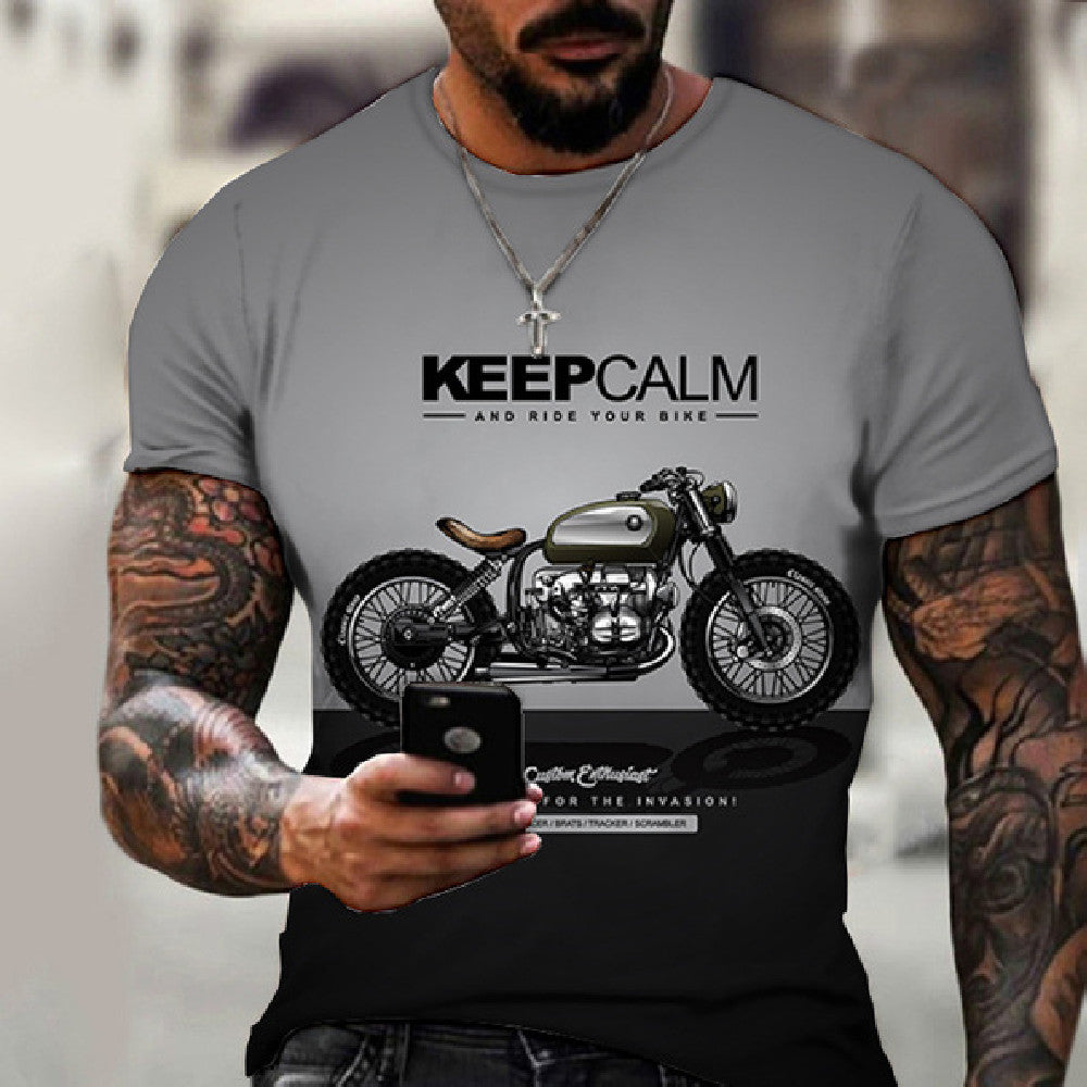 Vintage Motorcycle 3D Print T-shirt