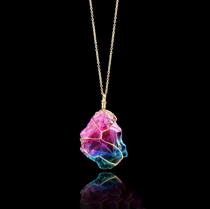 Seven-Color Natural Crystal Pendant