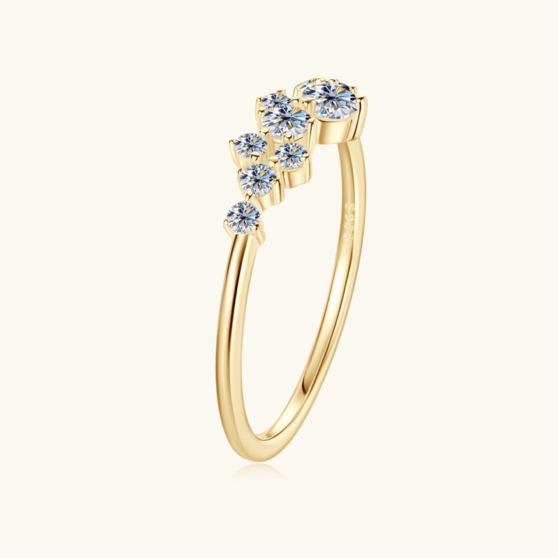 S925 Silver Starry Moissanite Ring
