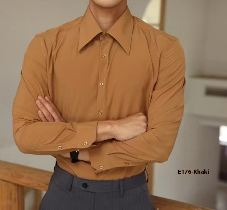 Men’s Long Sleeve Business Slim Shirt