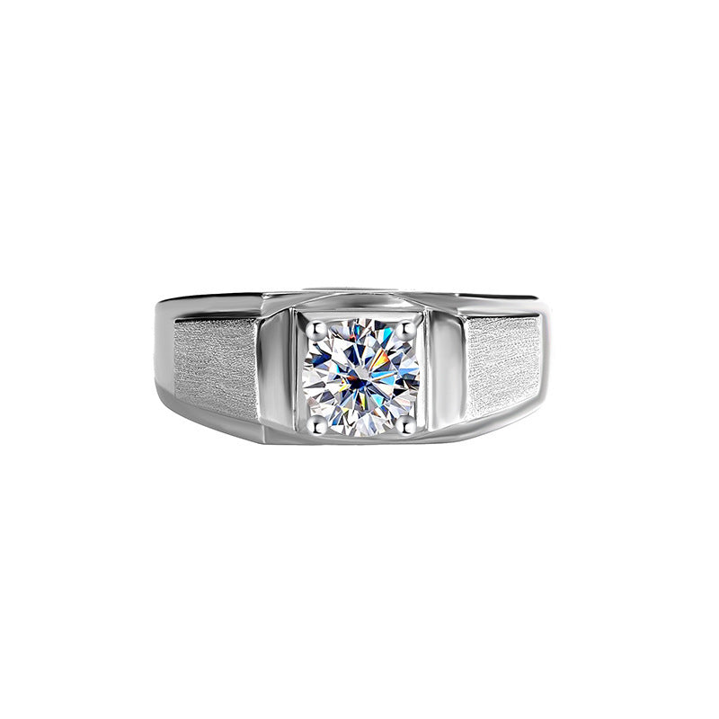 S925 Silver Moissanite Men’s Ring