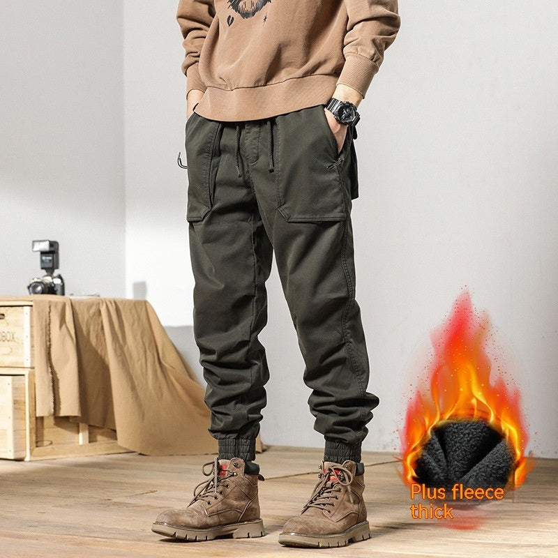 Men's Fleece-lined Loose Outdoor Overalls