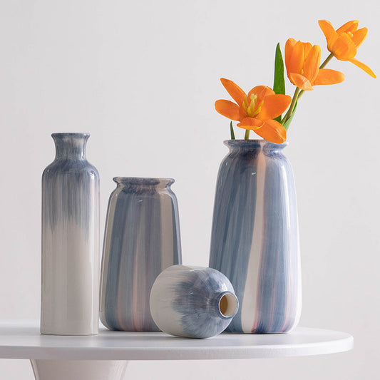 Hand-Painted Blue Ceramic Vase