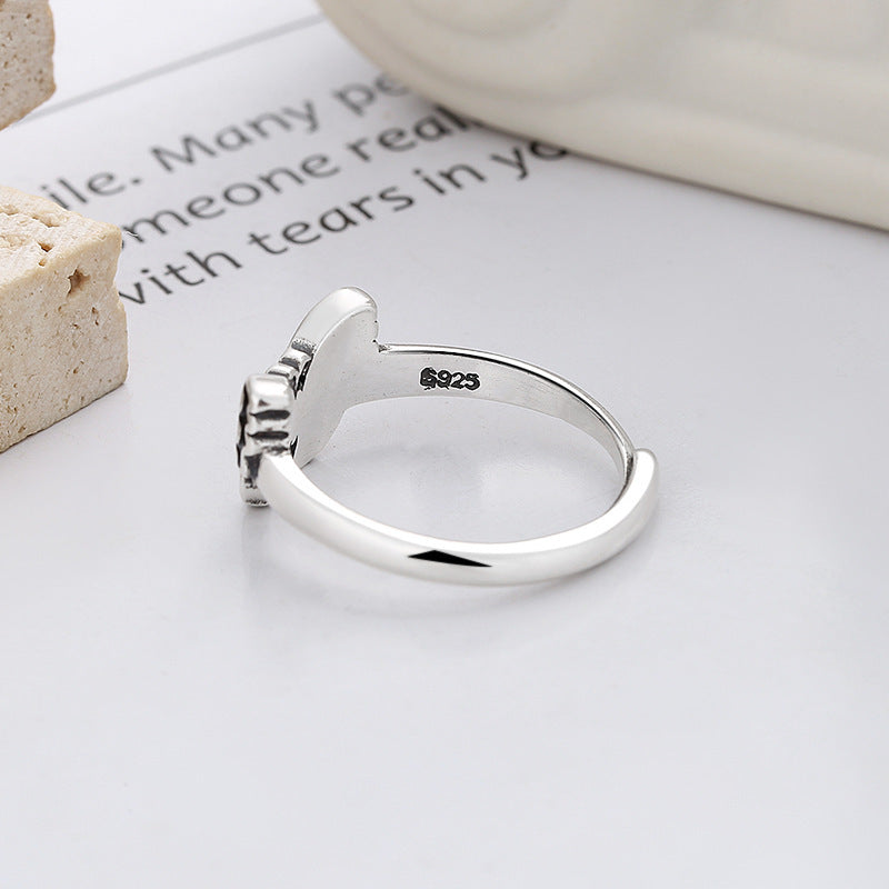 S925 Silver Butterfly Epoxy Ring