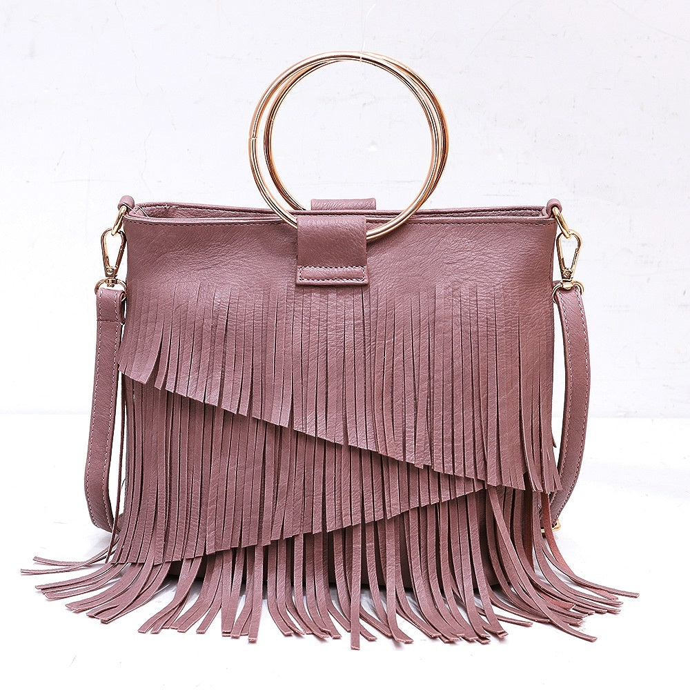 Iron Portable Irregular Tassel Bag