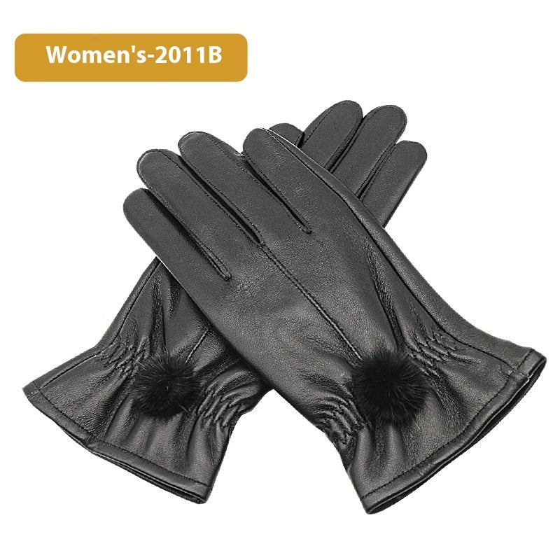 Women’s Leather Fleece-lined Touchscreen Gloves