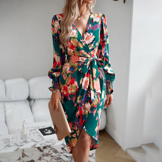 Seasonal Elegance Print Dress