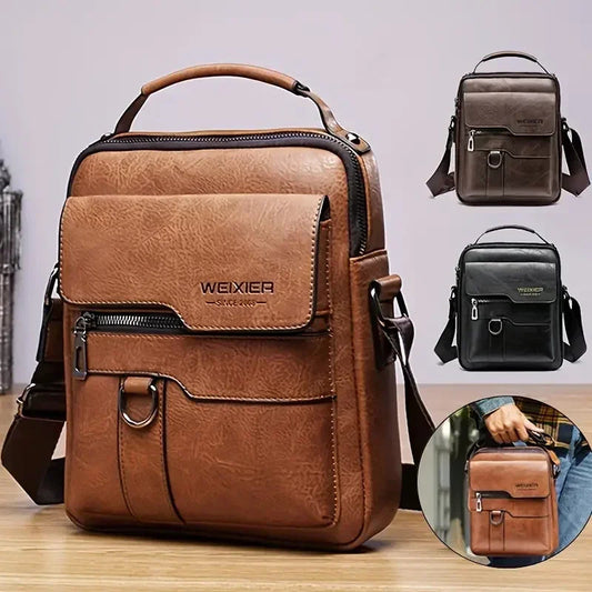 Men’s Retro PU Leather Messenger Bag