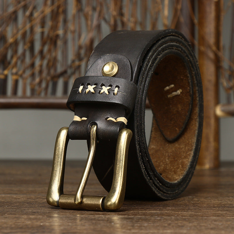Vintage Cowhide Jeans Belt