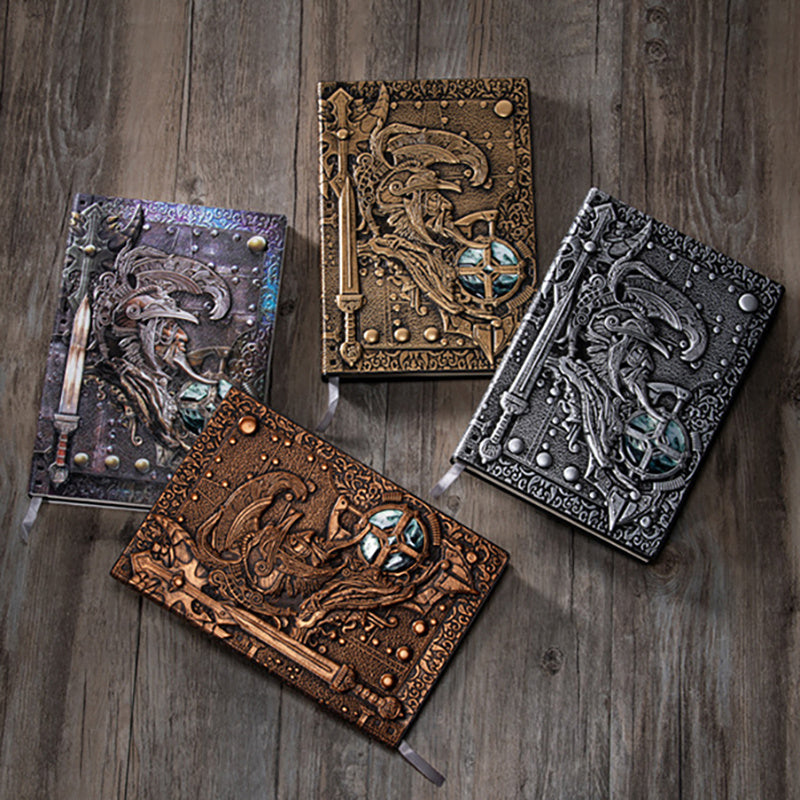 Retro 3D Embossed Leather Notebook