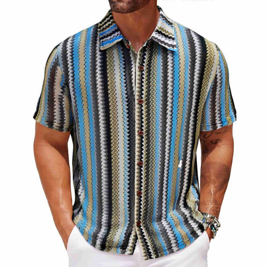 Men's Summer Ethnic Striped Shirt