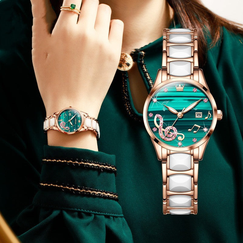 Diamond Inlaid Women's Quartz Watch