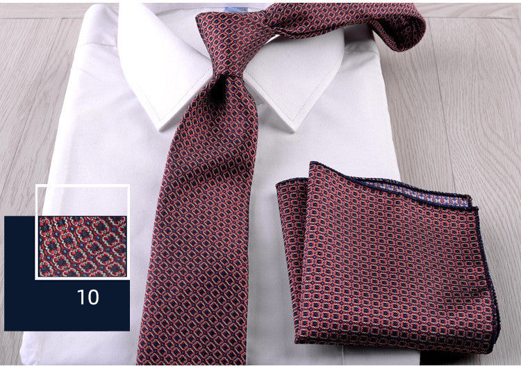 Business Formal Wear Tie and Pocket Square Set