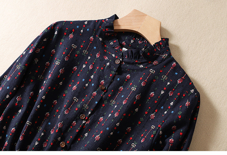 Cotton Linen Floral Dress