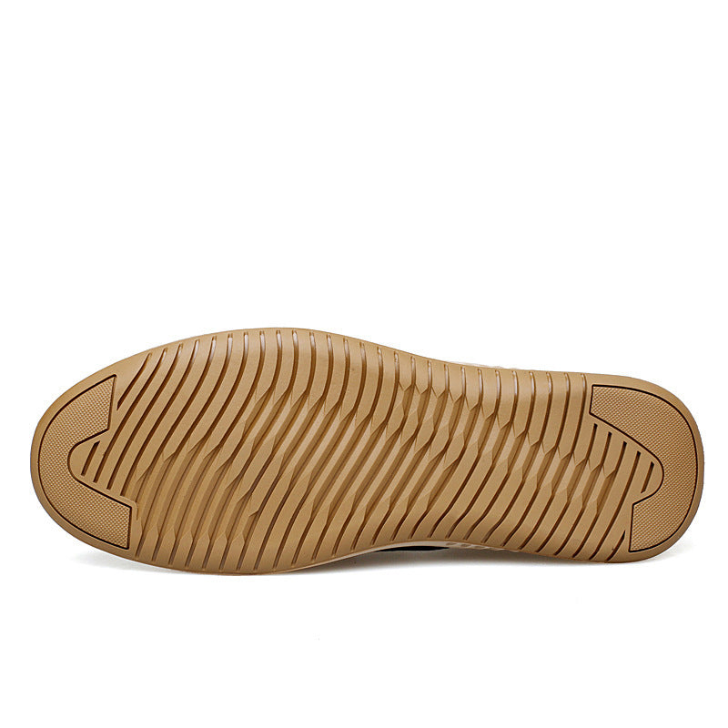 Casual Low-top Two-layer Cowhide Flat Shoes