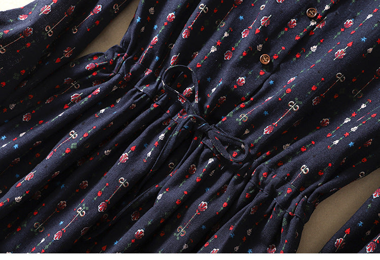 Cotton Linen Floral Dress