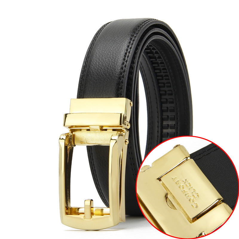 Two-layer Cowhide Automatic Buckle Men's Belt