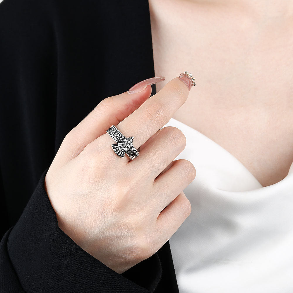 S925 Sterling Silver Eagle Ring