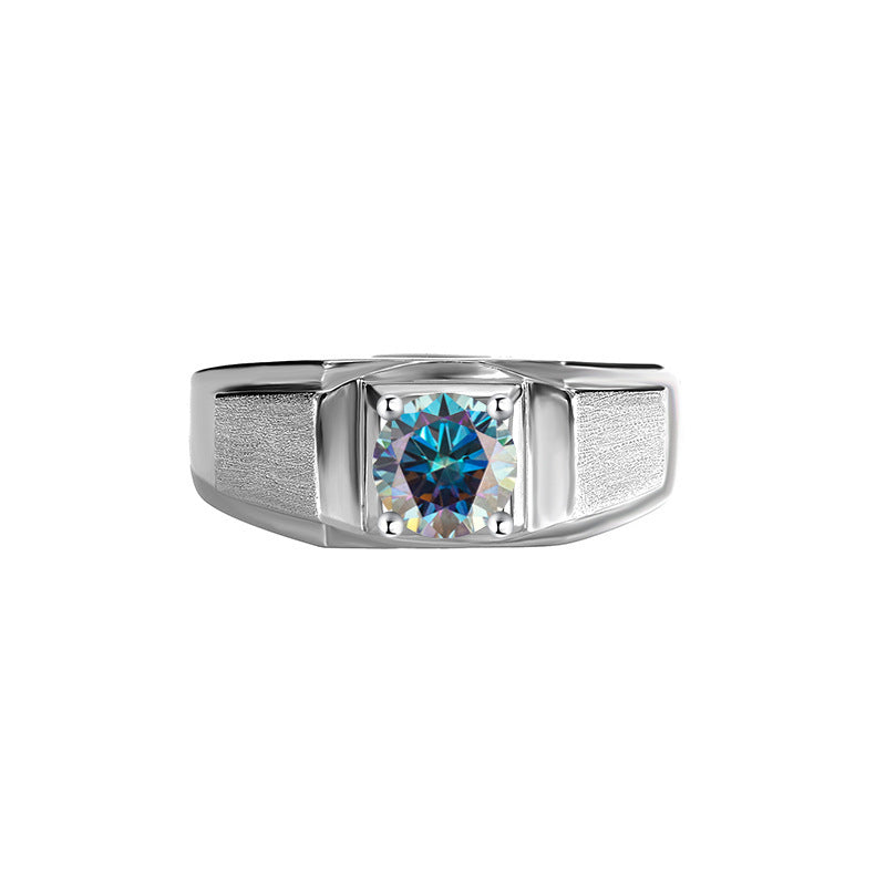 S925 Silver Moissanite Men’s Ring