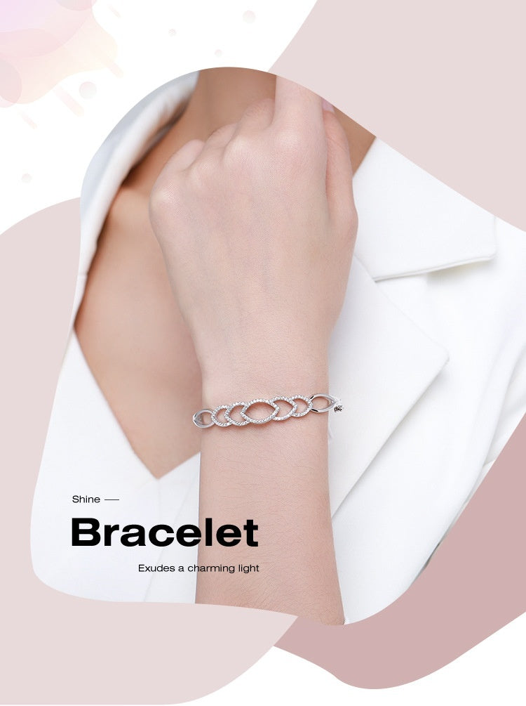S925 Silver Hollow Bracelet Women's
