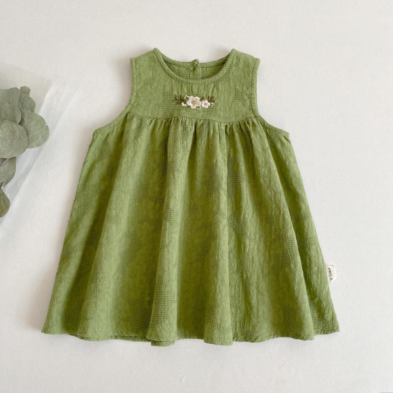 Girls' Sleeveless Embroidered Princess Dress