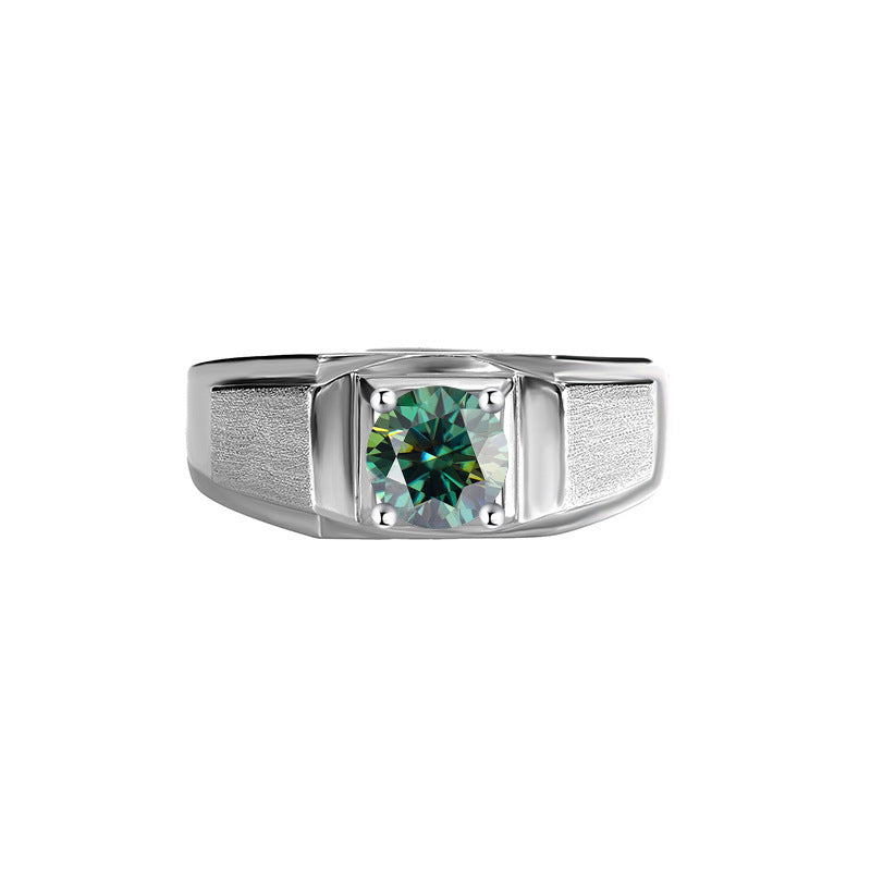 S925 Silver Moissanite Men’s Ring