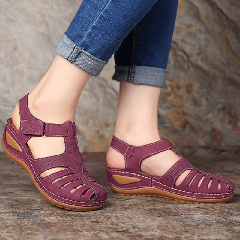 Women’s Plus Size Retro Wedge Sandals
