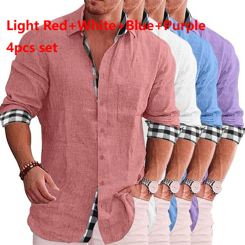 Men's Summer Solid Short Sleeve Shirt