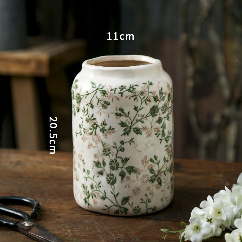 Retro Green Ceramic Vase
