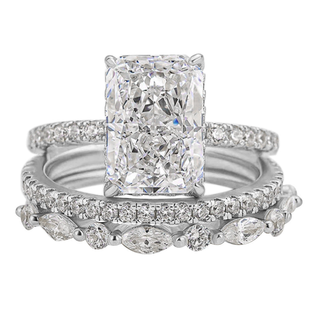 S925 Silver Ice Zircon Ring