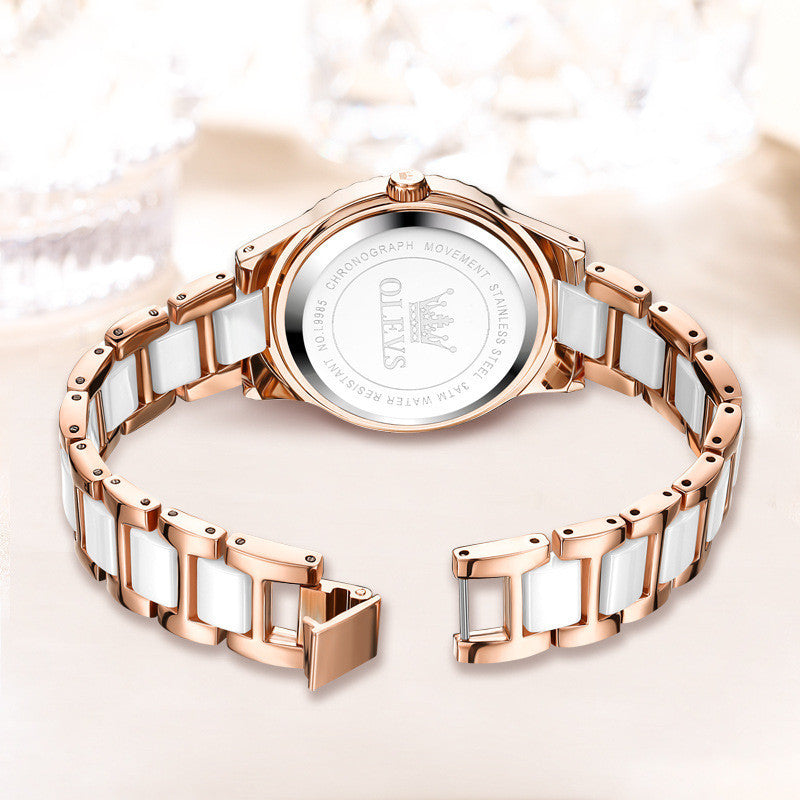 Ceramic Electronic Quartz OLEVS Watch Women