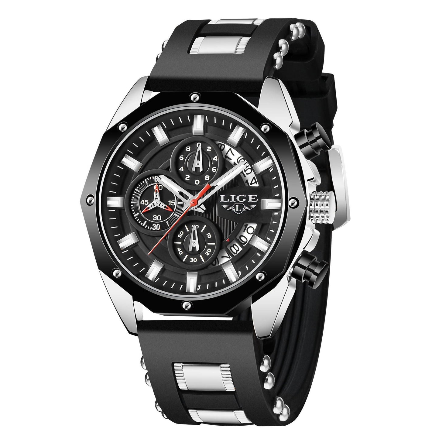 Luxury Silicone Sport Quartz Watch LIGE