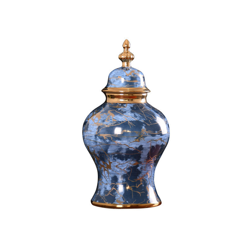 Luxury Black & Blue Ceramic Decor