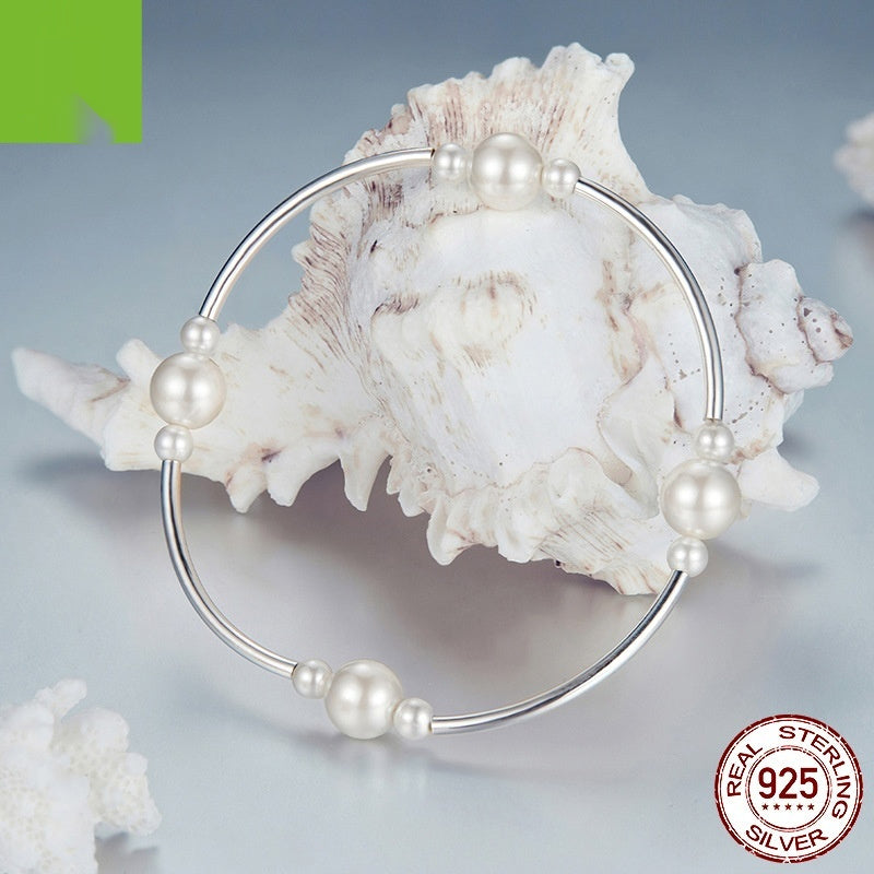 S925 Silver Shell Pearl Bracelet