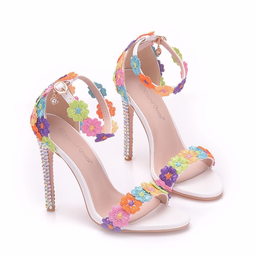 White Lace Wedding Sandals