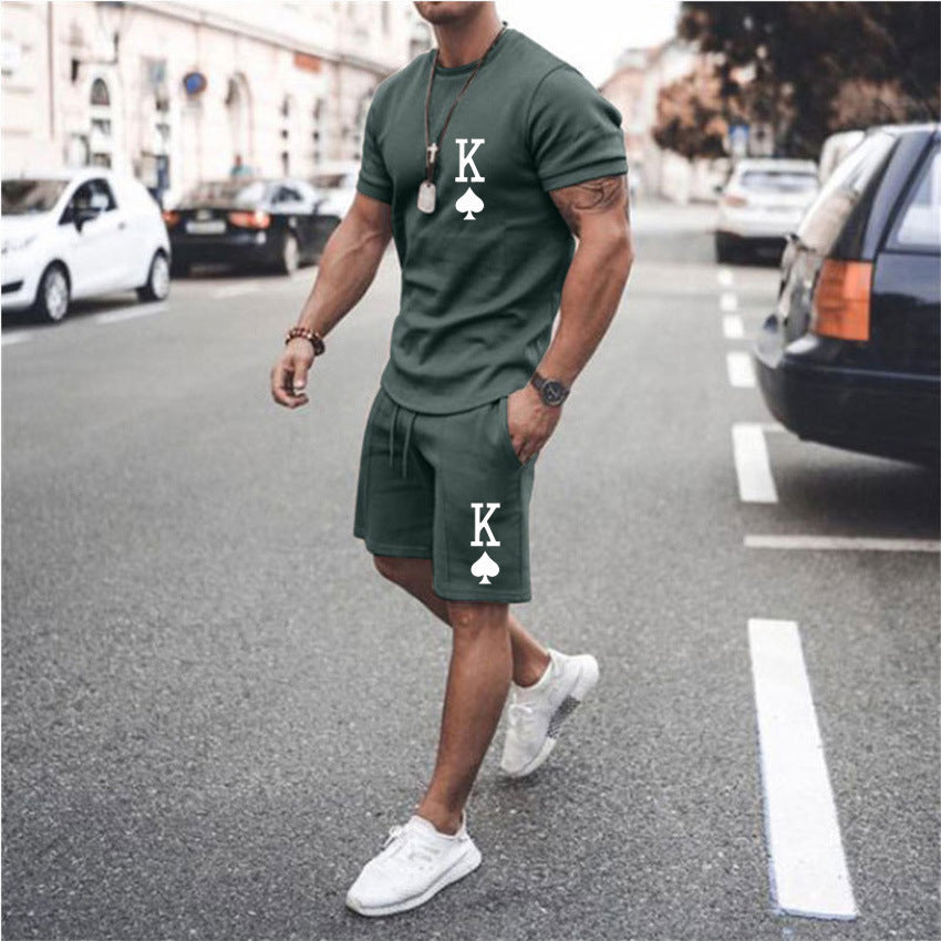 Men's Loose Solid Color Trend Suit