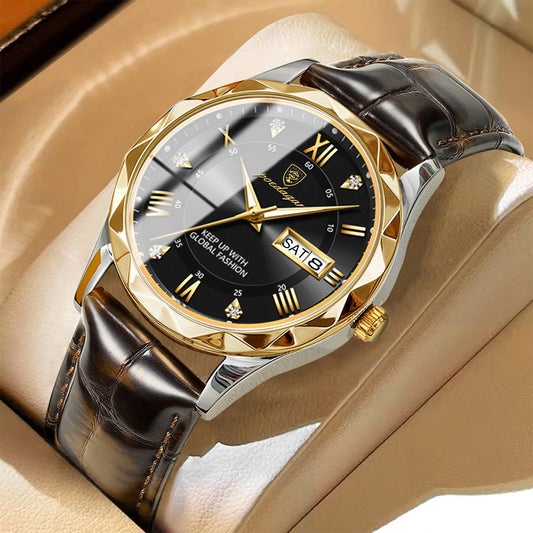 Men's Luxury Leather Quartz Watch
