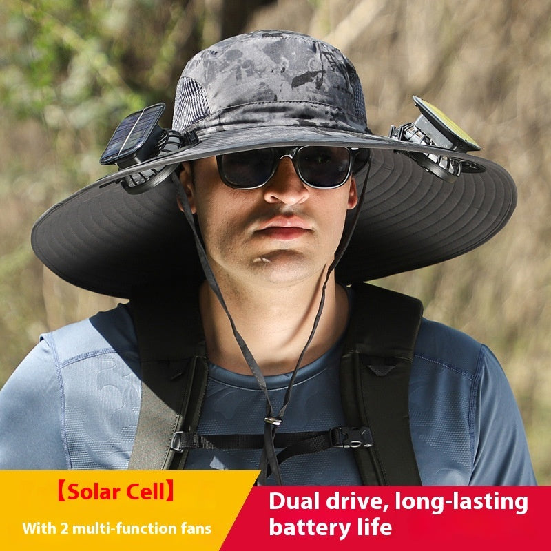 Twin Fan Solar Rechargeable Sunshade Hat