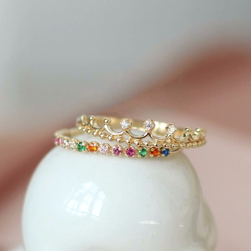 S925 Sterling Silver Crown Ring